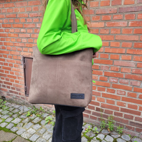 Średnia torba shopper Ania 2K wodoodporny kolor ziemi
