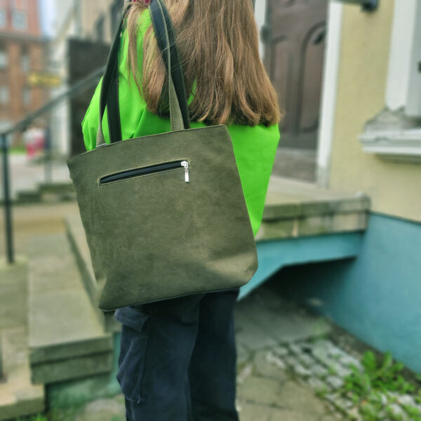 Średnia torba shopper Ania 2K wodoodporny zielony